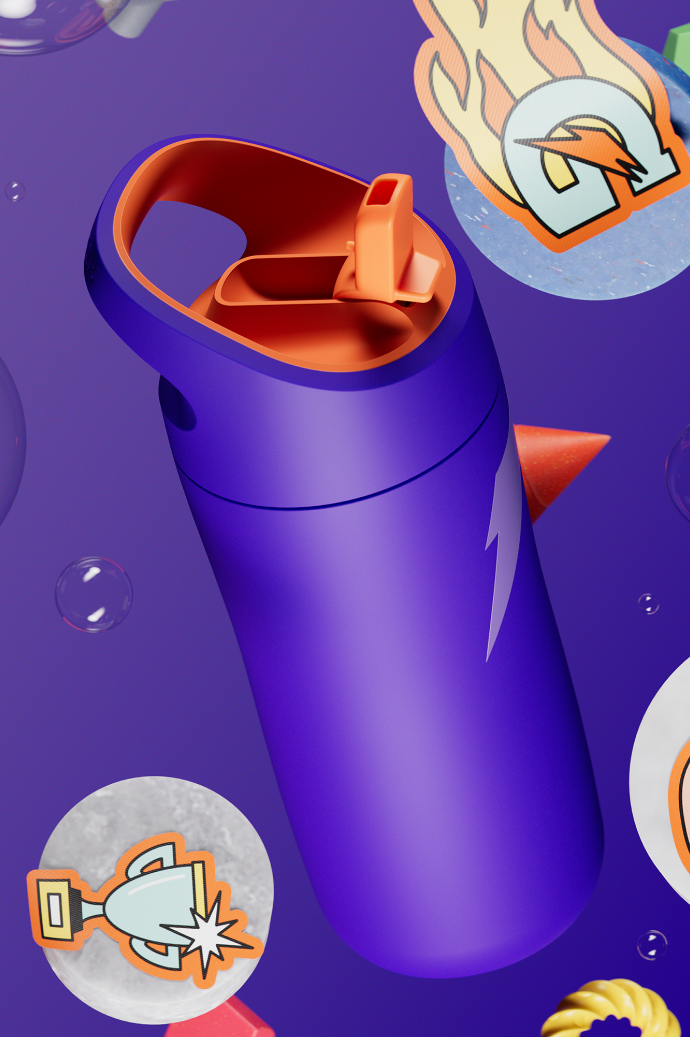 Rookie Stainless Steel Water Bottle - Purple - PDP Detail 1