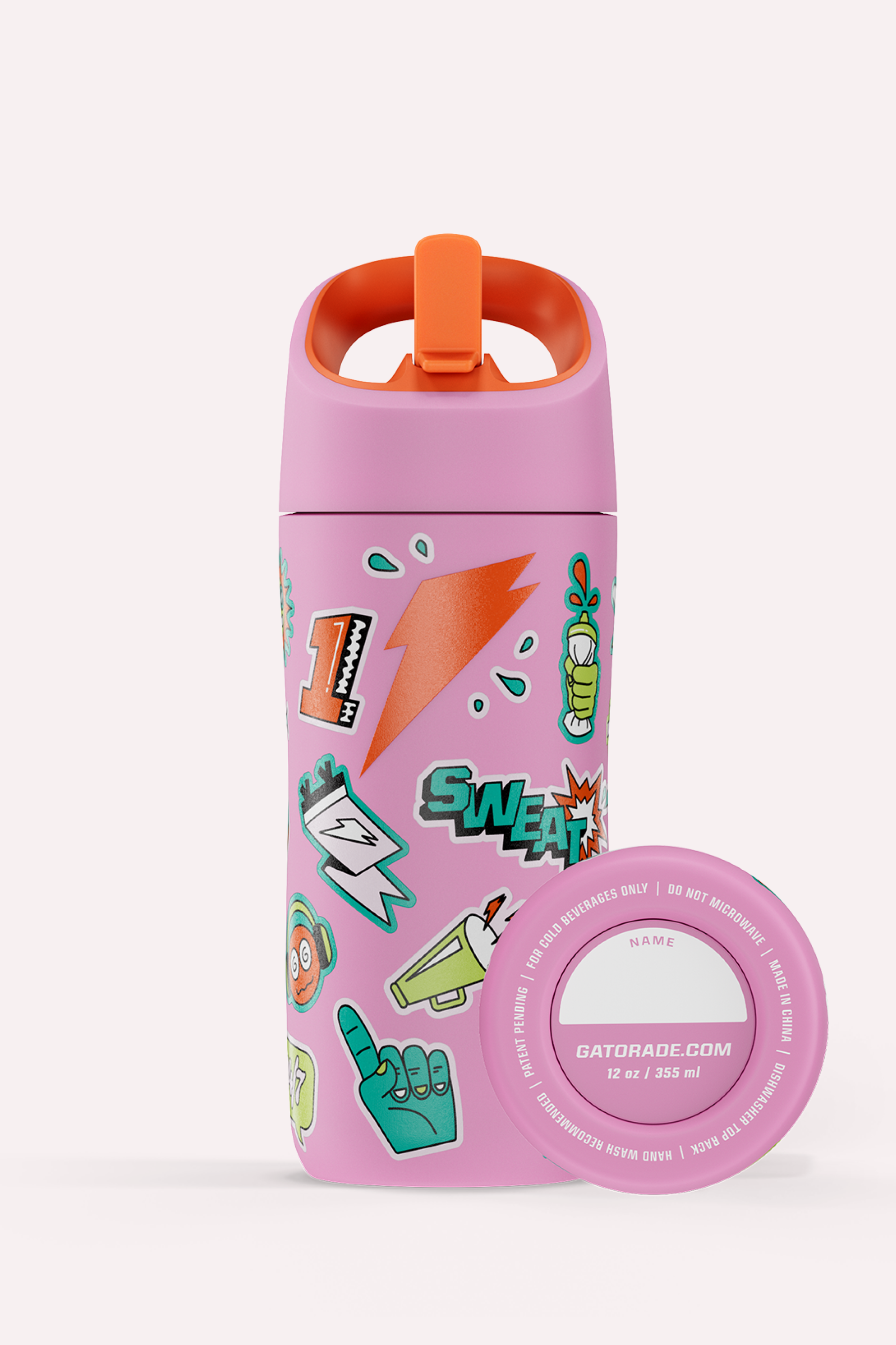 Rookie Stainless Steel Water Bottle - Sticker Pink - PDP Detail 3